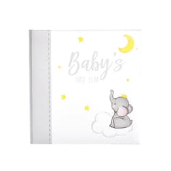 Kate & Milo Baby’s First Year Baby Memory Journal, Gender-Neutral Keepsake, Baby Milestone Memory Book and Photo Album, Perfect for Baby Showers, For New and Expecting Parents, Sky and Elephant