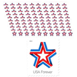 United States Postal Service Star Ribbon Forever First Class Postage Stamps Celebration Patriotic (100 Stamps)