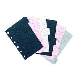 Filofax Organizer Accessory, Pocket Size, Confetti Collection, Dividers with Tabs, Set of Six (B132704)