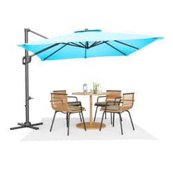 Garvee Cantilever Patio Umbrella 10x10 ft Large Rectangle Umbrella Outdoor Market Umbrellas 360 Rotation Offset Hanging Outdoor Shade for Patio