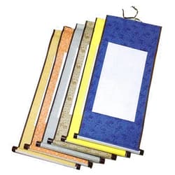 Echaprey 6pcs Blank Mounting Hanging Wall Scrolls Set for Kanji, Sumi and Chinese Calligraphy