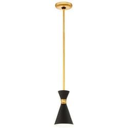 GEORGE KOVACS P1821-248 Conic Mini Pendant, 1-Light, 100 Total Watts, 9.38-in H x 5.5-in W, Honey Gold