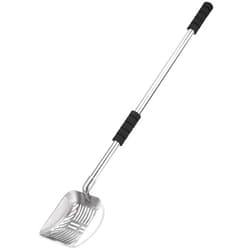 Yangbaga Metal Cat Litter Scoop with Deep Shovel&Long Handle,Detachable Stainless Steel Non-Stick Litter Sifter with Foam Padded Grip, No Bending Back Heavy Duty Cat Litter Scooper (Silver Shovel)