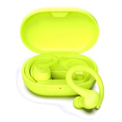 JLab Go Air Sport True Wireless Earbuds, Yellow, Featuring C3 Clear Calling, Secure Earhook Sport Design, 32+ Hour Bluetooth Playtime, and 3 EQ Sound Settings