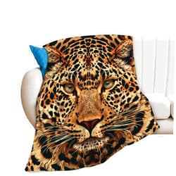 Gyeong Leopard Blanket for Boy Man Cheetah Print Throw Blanket Leopard Stuff Decor Merch Cozy Flannel Soft Warm Plush Lightweight Bedding Wild Animal Gifts for Girls Woman Sofa Bedding Couch 50