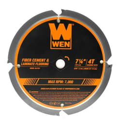 WEN BL0704 7-1/4-Inch 4-Tooth Diamond-Tipped (PCD) Professional Circular Saw Blade for Fiber Cement and Laminate Flooring