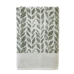 SKL Home by Saturday Knight Ltd. Distressed Leaves Bath Towel,Sage 28x54