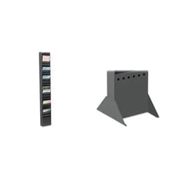 Safco Products 4322BL Steel Magazine Rack, 23 Pocket, with 4323BL floor standing base, Black