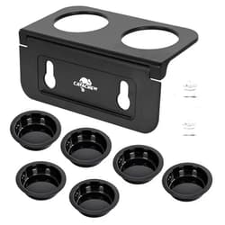 CAVACHEW Gecko Feeding Ledge, Foldable Reptile Feeder Ledge with 6pcs Plastics Cups, Reptile Suction Food Water Dish, Terrarium Bowl Tank Ledge Accessories for Gecko, Chameleon, Iguana, Lizard