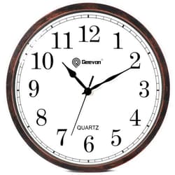 Geevon Retro 12 Inch Wall Clock Silent Non Ticking, Analog Rustic Vintage Clock Quartz, Decorative Battery Operated Wall Clock for Kitchen/Office/Classroom/Bedroom/Living Room Decor