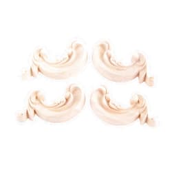 MUXSAM Wood Carved Appliques, 2-Pair Unpainted Corner Woodcarvings Decals Onlays for Mirrors Walls Doors Cabinet Dresser Mantel Fireplace Bed Cupboard Frame DIY Craft Project, 6x6cm/2.36