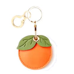 BORKUANA Leather Keychain Holder Case Compatible with AirTag,Cute air tag Cover with Keychain Ring,GPS Tracker Case for Keys