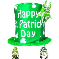 Zihogrc St. Patrick's Day decorations hat Irish Festival Accessory Green hat Clover ribbon knot Gnome Lucky Shamrock Dwarf (4pcs)