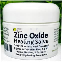 Urban ReLeaf Zinc Oxide Salve ! Gently Soothe & Protect Damaged, Injured & Dry Skin! First Aid, Burns, Rashes, Scrapes! Deeply Hydrating Protection. 100% Natural! Calm delicate skin of all ages.
