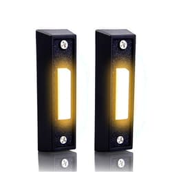 Abvsdu 2 Pcs Lighted Doorbell Button, Wired Door Bell Push Button Replacement Door Bell Push Buttons LED Door Chime Wall Mounted Doorbell Switch Garage Doorbell Button (Warm Light)