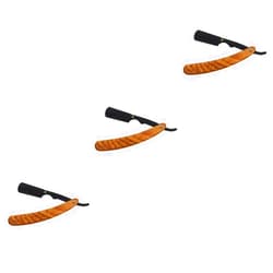 FRCOLOR 3pcs Safety Razor Eyrbrow Razor Body Shavers for Men Wood Manual Shaver Holder Mens Razors Straight Barber Razor Shaver for Men Man Shaver Manual Razor Wooden Eyebrow Trimmer Beard