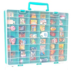 MYMOON HOME Plastic Toy Storage Case Compatible with Mini Brands Collector Toys, Shopkins, Real Littles, and LOL Surprise Series 1, 2, 3, 4, Collectible Compartments for Miniatures (Teal)