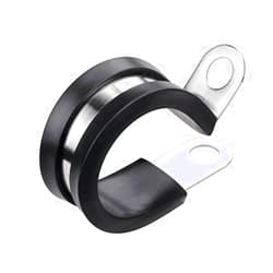 LOKMAN 20 Pack 1 Inch Stainless Steel Cable Clamp, Rubber Cushioned Insulated Clamp, Metal Clamp, Tube Holder for Tube, Pipe or Wire Cord Installation