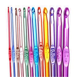 HSYMQ 14PCS Aluminum Crochet Hooks Knitting Needles Craft Yarn 2.0mm/2.5mm/3.0mm/3.5mm/4.0mm/4.5mm/5.0mm/5.5mm/6.0mm/6.5mm/7.0mm/8.0mm/9.0mm/10.0mm