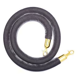 BIBOYA Velvet Crowd Control Stake Rope Barriers for Ceremony Outdoor, 5ft Long Hanging Rope Safety Barriers Decorative, Twisted Rope Barriers (Color : Dark Grey)