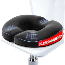Benazcap Donut Pillow Seat Cushion, Donut Chair Cushions for Postpartum Pregnancy & Hemorrhoids, Memory Foam Seat Chair Cushion for Sciatica & Hip & Coccyx Pain Relief-Black