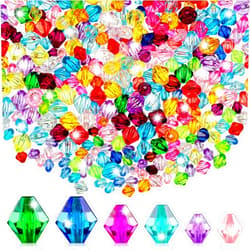 Huquary 900 Pieces 3 Size Faceted Bicone Crystal Beads Bicone Mix Color DIY Craft Beads for Bracelet Necklace Earring Jewelry Making