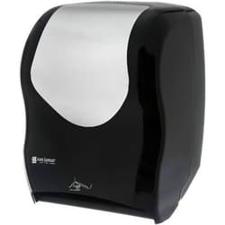 San Jamar Summit Smart Systen with IQ Sensor Paper Towel Dispenser for Standard or 4 Inch Core Rolls with Touchless Dispensing for Bathroom, Kitchens and Restaurants, Plastic, Black, Silver