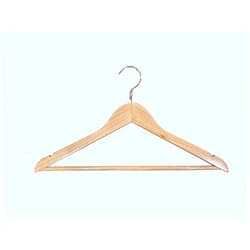 Proman Products Luxury Triad Kascade Wooden Hangers 50 Pack, Unique Triangle Ring Design, Space Saving Pants Clothes Hanger with Pants Bar and Shoulder Notches, Natural