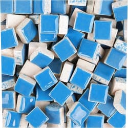 PINUO&KE 200 Pieces / 200 g Mosaic Tiles,Square Ceramic Mosaic Mosaic Glass Pieces Bulk Square 0.4x0.4 inch Mosaic Tiles for Home Decoration or DIY Crafts - Blue