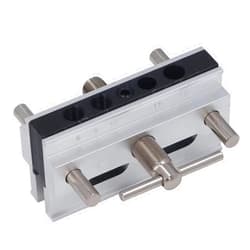 Hyuduo Self Centering Doweling Jig Kit Metric Adjustable Width Drilling Wth 6 Bushings Drill Jig For Straight Holes Biscuit Joiner Set (Silver)