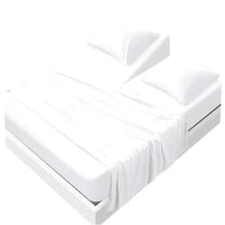 SPRINGSPIRIT Split Top King Sheets Sets for Adjustable Bed, 4 Piece Bed Sheets Set Deep Pockets, Extra Soft and Breathable Bedding Sheets, White