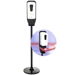 Alpine Industries Alpine Automatic Hand Sanitizer Dispenser - Touchless Soap Dispenser with Floor Stand for Restaurant, Hospital, School, Hotel, Kitchen and Bathroom -1200mL Foam White