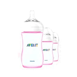 Philips Avent Natural PP Pink 9-Ounce Baby Bottles (Pack of 3)