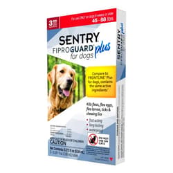 Fiproguard Sentry Fiproguard Plus for Dogs, Flea and Tick Prevention for Dogs (45-88 Pounds), Includes 3 Month Supply of Topical Flea Treatments