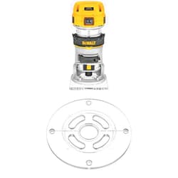 DEWALT DWP611 1.25 HP Max Torque Variable Speed Compact Router with LED's with Round Sub Base for Compact Router