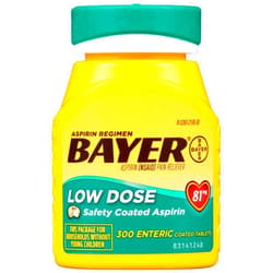 Bayer Aspirin Regimen Bayer 81mg Enteric Coated Tablets | Pain Reliever |300 Count