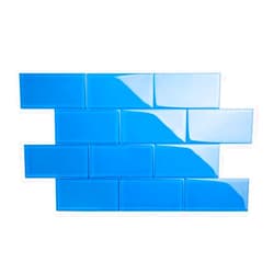 Giorbello Glass Subway Backsplash Tile, 3 x 6, Mediterranean Blue