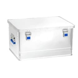 Hünersdorff Aluminium Box Office 74 Litres, Waterproof with Rubber Seal, Lightweight, Sturdy, Folding Handles, Preparation for Locks, Colour: Silver