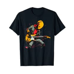 ChromaTone Guitar Wear Punk Rock Yellow Robot Electric Riff Masterpiece T-Shirt