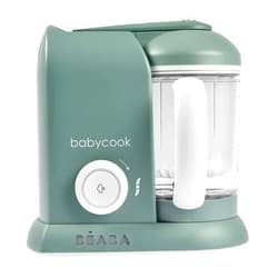 BEABA Babycook Solo 4 in 1 Baby Food Maker, Baby Food Processor, Steam Cook + Blend, Lrg Capacity 4.5 Cups - 27 Servings in 20 Mins, Cook Healthy Baby Food at Home, Dishwasher Safe, Eucalyptus