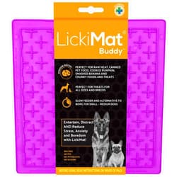 LICKIMAT Classic Buddy Slow Feeder for Dogs Lick Mat Boredom Anxiety Reducer Perfect for Food Treats Yogurt Liquid Food Peanut Butter Fun Alternative to a Slow Feed Dog Bowl, Purple