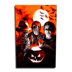ZEEZFA Halloween Horror Michael Myers Freddy Krueger Canvas Art Poster and Wall Art Picture Print Modern Family Bedroom Decor Posters 16x24inch(40x60cm)