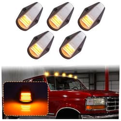 Aexploer LED Cab Roof Marker Lights Compatible with F150 F250 1984-1996 & F250 HD 1997 & F350 1984-1997 & F Super Duty 1988-1997 Running Top Marker Lamp (Clear Lens & Amber Light)