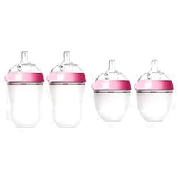 Comotomo Baby Bottle Starter Set, Pink (Two 8-Ounce, Two 5-Ounce)