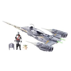 STAR WARS Epic Hero Series The Mandalorian's N-1 Starfighter Ship, 4-Inch Scale Grogu & Mandalorian Action Figures, Toys for Boys & Girls Ages 4+