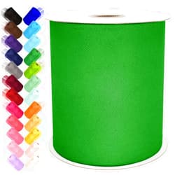 Ableme Deco Tulle Fabric Rolls 6 Inch by 200 Yards (600 FT) Ribbon Netting Spool for Tutu Skirt Wedding Baby Shower Birthday Party Decoration Gift Wrapping DIY Crafts (Emerald Green)