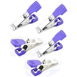 QWORK Veterinary Electrode Clip, 5 Pack Universal Accurate EKG/ECG Limb Clip Multi-Function Clamp Adapters for Electrode Resting Tabs, Snap Pinch Needle Banana