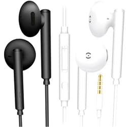 MAS CARNEY Wired Headphones Earphones with Mic WH6, Pack of 2, in-Ear Wired Earbuds Compatible with Samsung Huawei Vivo Oppo Mi Redmi Lenovo