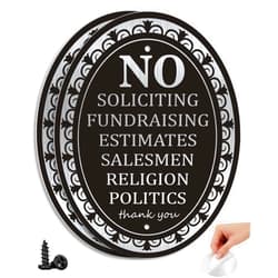 I-CowFun (2 Pack) Metal Self-adhesive No Soliciting Sign for House Door - 6