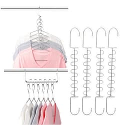 GEFTOL Metal Space Saving Hangers 12 Slots New Version Hanger Magic Cascading Hanger Closet Wardrobe Clothes Organizer(12 Pack)